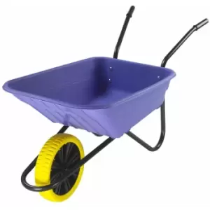 image of The Walsall Wheelbarrow Company - 90 Litre Heavy Duty Plastic Wheelbarrow o Lilac / Purple o Puncture Proof Wheel