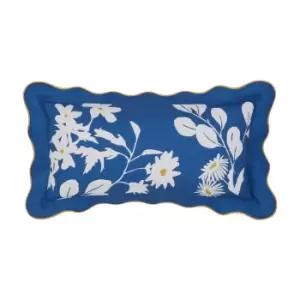 Image of Joules Dawn Chorus Birds Cotton Cushion - Blue