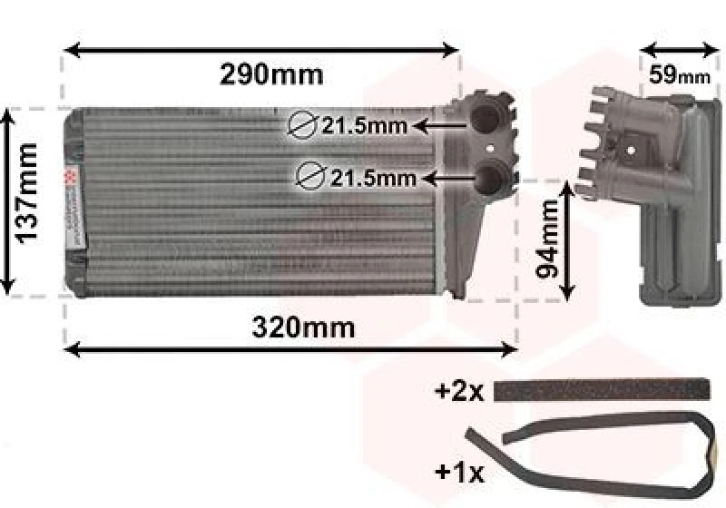 Image of VAN WEZEL Heater matrix VAN WEZEL 40006227