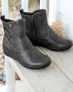 Image of Cotton Traders Womens Flexisole Elasticated Back Boots in Grey