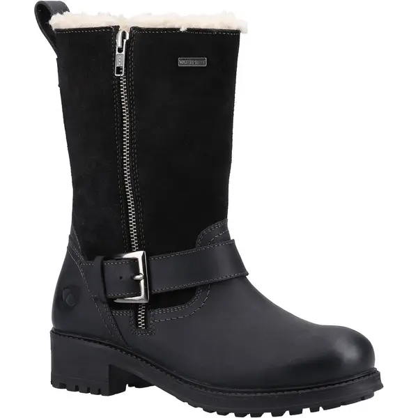 Image of Cotswold Womens Alverton Waterproof Zip Up Mid Calf Biker Boots - UK 4