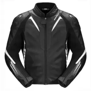 Image of Spidi NKD-1 Motorcycle Leather Jacket, black-white, Size 56, black-white, Size 56