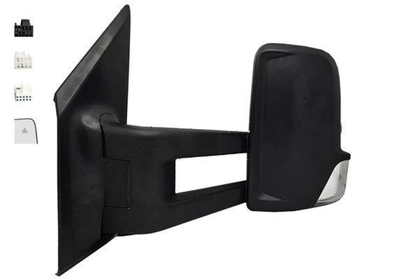 Image of ALKAR 9237021 Wing mirror Left, Electric, Convex, Black Outside Mirror (50)