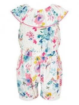 image of Monsoon S.E.W. Baby Girls Clarissa Playsuit - Ivory