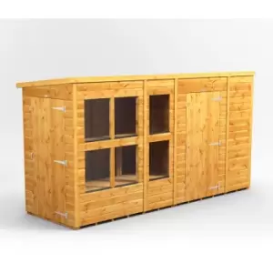 image of 12x4 Power Pent Potting Shed Combi Building including 6ft Side Store