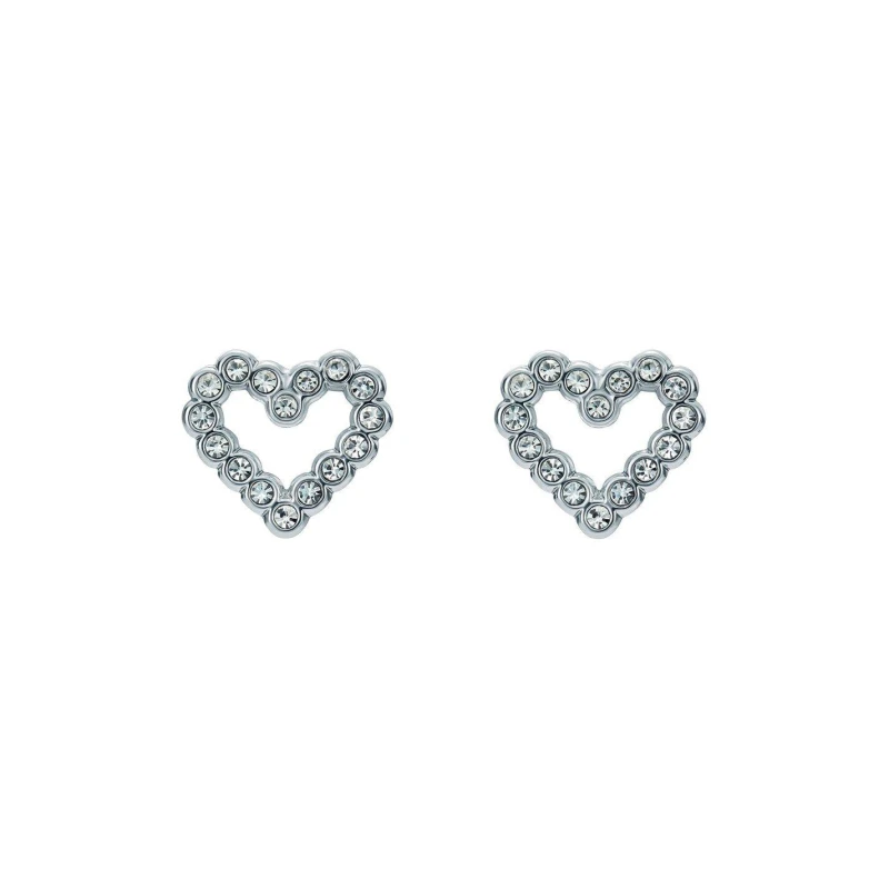 Image of Ted Baker Silver Plated Crystal Halo Heart Stud Earrings