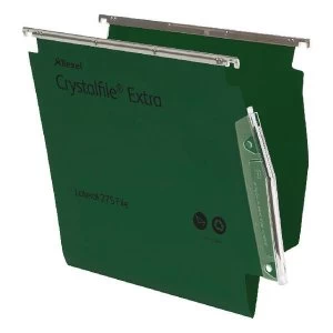 Image of Rexel Crystalfile Extra Lateral 275 15mm Polypropylene V Base Lateral File Green Pack of 25