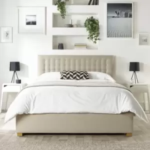 image of CL Opulence Twill Kingsize Ottoman Bedframe - Natural