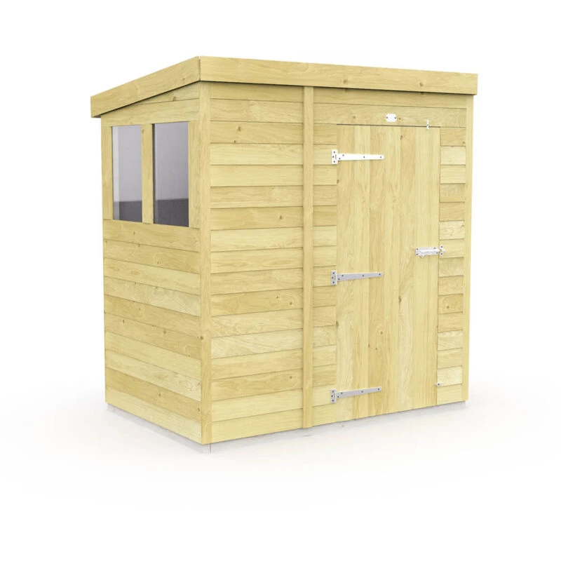 Image of Flat Pack Sheds DIY Sheds 4 x 6 Pent Shed, Brown 4X6PFF