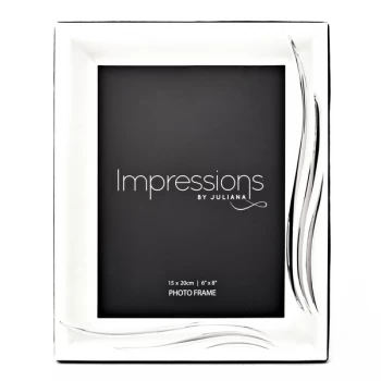 Image of Satin S/P Photo Frame - Grass Blade Design Side/Bottom 6"x8"
