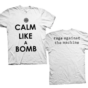 Image of Rage Against The Machine - Calm Like A Bomb Unisex Large T-Shirt - White