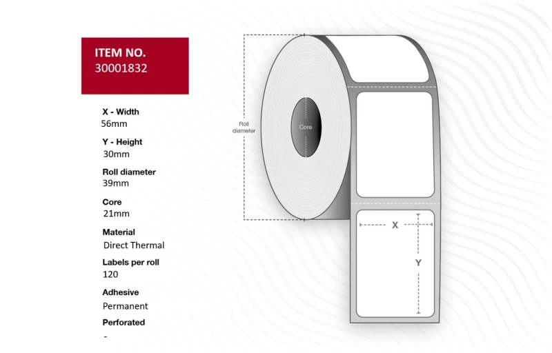 Image of Capture 30001832 printer label White