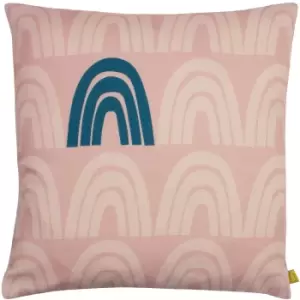 Image of Furn Be Kind Rainbow Cushion Cover (43mm x 43mm) (Pale Pink/Teal)