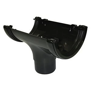 Image of FloPlast RO1B Round Line Gutter Running Outlet - Black