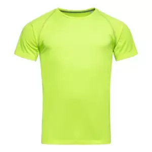 image of Stedman Mens Active Raglan T-Shirt (2XL) (Cyber Yellow)