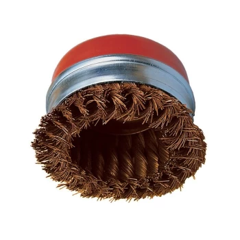 image of 75MM X M14 Cup Brush Twist Knot - Brass Coated Steel Wire - 30SWG - York