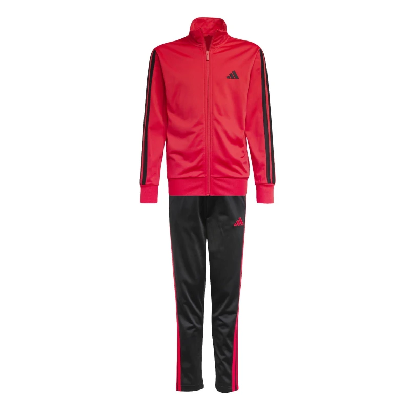 Image of adidas Essentials 3-Stripes Zip Tracksuit Ruby/Black female 13 Years