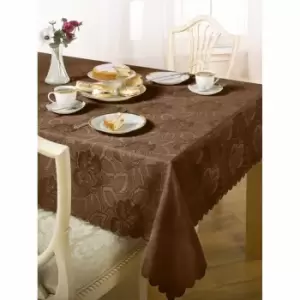 image of Green & Sons Table Cloth Damask Rose 52 X52" Chocolate