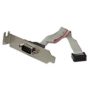 Image of StarTech 9 Pin Serial Male to 10 Pin Motherboard Header LP Slot Plate