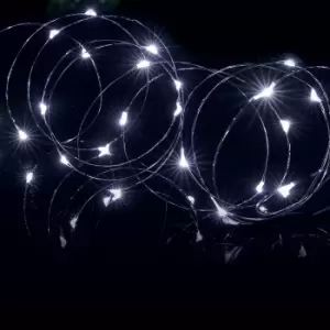 Premier Pin Wire Solar-Powered White 200 LED Outdoor String Lights