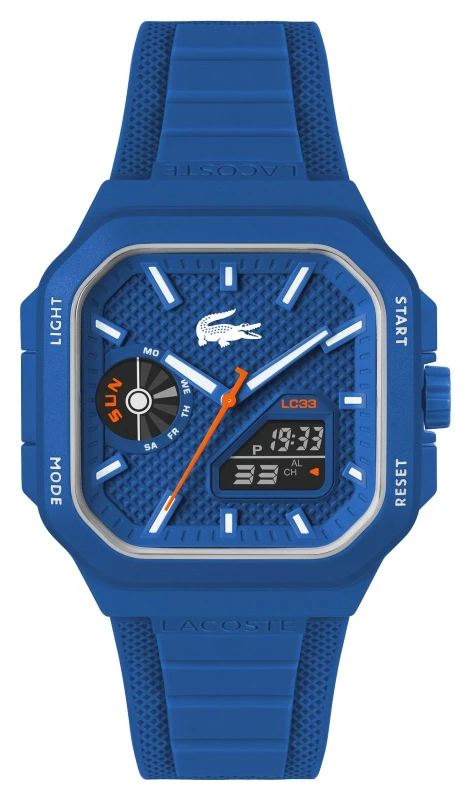 Image of Lacoste 2011504 LC33 Square Multi-function (35mm) Blue Dial Watch