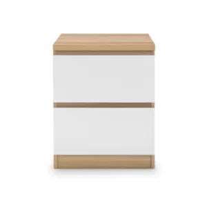 image of Jupiter 2 Drawer Bedside Table White