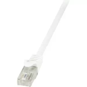 image of LogiLink CP2021U RJ45 Network cable, patch cable CAT 6 U/UTP 0.50 m White incl. detent