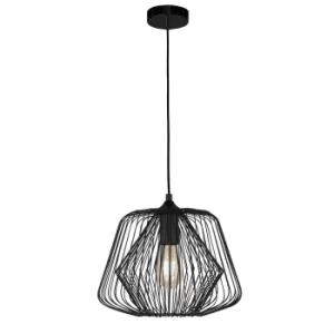 image of Bell Cage Pendant Matt Black, E27