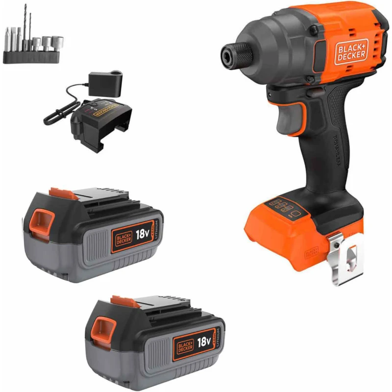Image of Black and Decker BLIM78 18v Cordless Brushless Impact Driver 2 x 4ah Li-ion Charger No Case with Accessories BLIM78M2