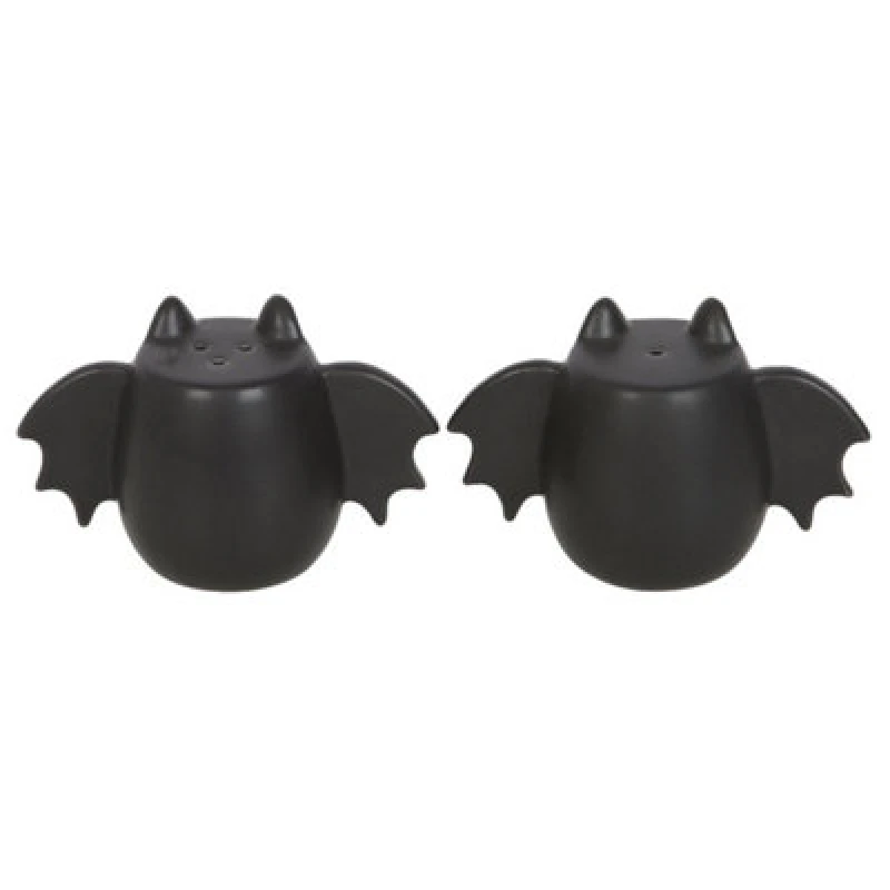 Image of Something Different Something Different Dark Lair Bat Wings Salt And Pepper Shakers in Black One Size Unisex 5063425924202