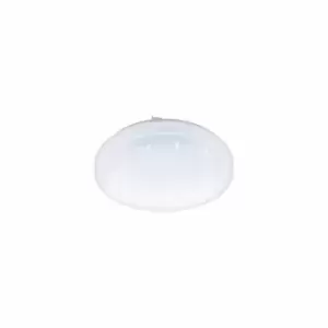 Image of Eglo Round White Steel Wall Or Ceiling Light With Crystal Effect