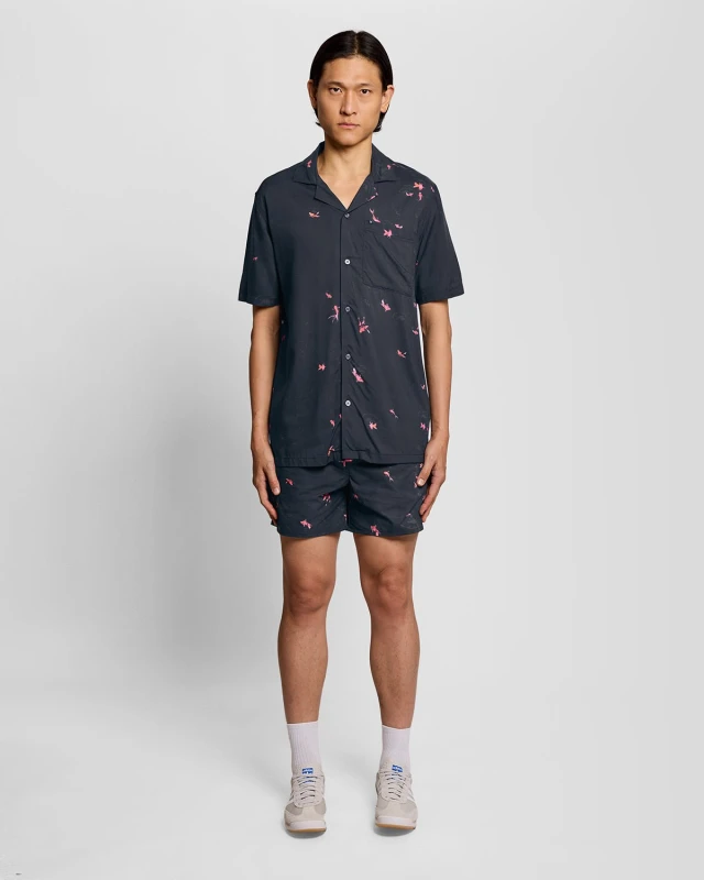 Image of Lyle & Scott Mens Goldfish Graphic Swim Shorts in Blue