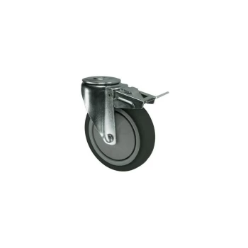 Braked Swivel Bolt Hole 1 25MM Rubber Tyre - Atlas Workholders