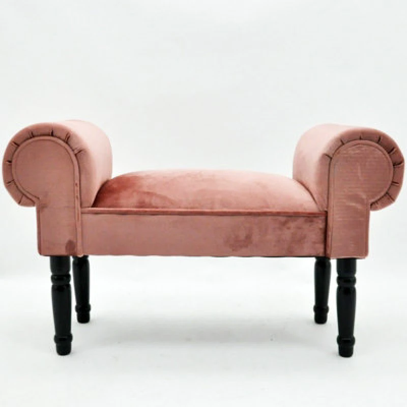 Image of Minster Window Seat Bench - Velvet - L30 X W86 X H52cm - Pink