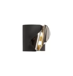 Image of Wall Lamp, 1 x 7W LED, 3000K, 490lm, Sand Anthracite, Polished Chrome