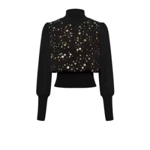 Image of French Connection Macey Star Embroidered Jumper - Black