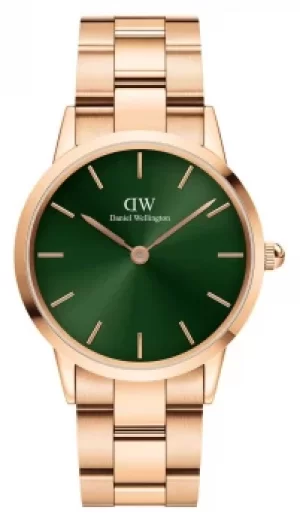 Image of Daniel Wellington Iconinc Emerald 28mm Green Dial Rose Gold Watch