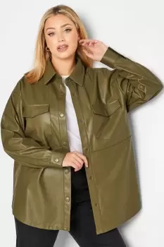 Image of Faux Leather Shacket