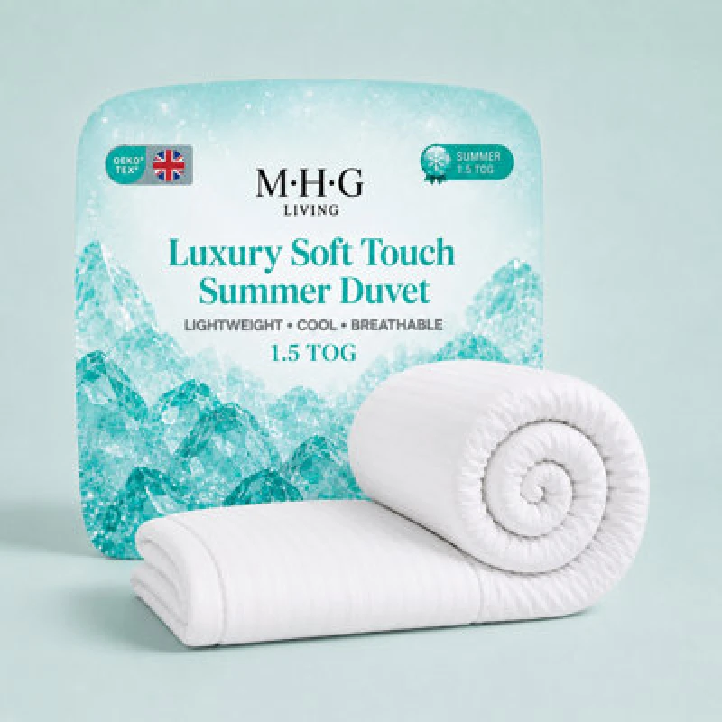 Image of MHG Living MHG Living Super King Size Summer Lightweight Hollowfibre Duvet 1.5 Tog - White - Wilko White
