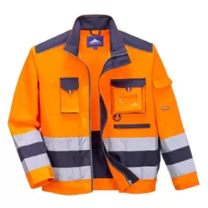 Image of Portwest Lille Hi Vis Jacket Orange / Navy 2XL