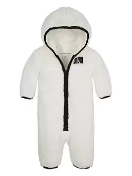 Image of Calvin Klein Jeans Baby Teddy Bodysuit - Ivory, Ivory, Size Age: 6-9 Months