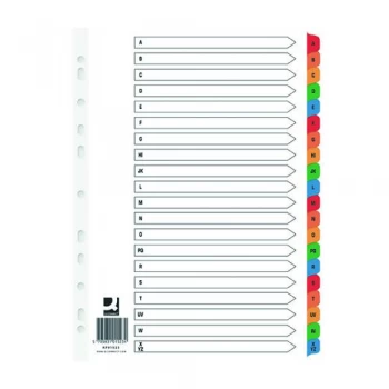 Image of Q Connect Index A-Z Board Reinforced Multi Pack of 10 KF01523Q
