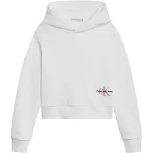 Image of Calvin Klein Jeans Monogram Off Placed Hoodie - White