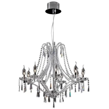 image of Linea Verdace Lighting - Linea Verdace Swan 9 Light Multi Arm Chandeliers Chrome