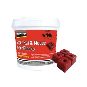 image of Pest-Stop (Pelsis Group) Super Rat & Mouse Killer Wax Blocks