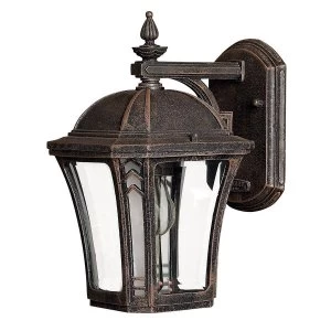 image of 1 Light Small Outdoor Wall Lantern Mocha IP44, E27