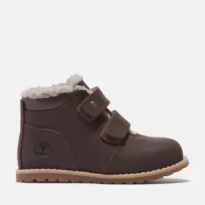 Image of Timberland Pokey Pine Hook & Loop Boot For Toddler In Dark Brown Brown Kids, Size 10