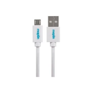 Image of Maplin Premium USB A 2.0 Male to Micro USB B Male Cable 0.25m White