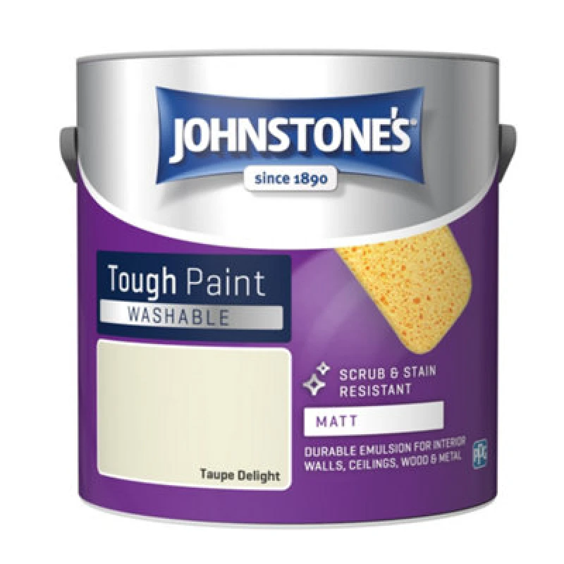 Image of Johnstone's Washable Matt Tough Paint Taupe Delight - 2.5L