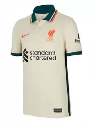 Image of Nike Liverpool Fc Away Junior 21/22 Short Sleeve Shirt, Ivory, Size L
